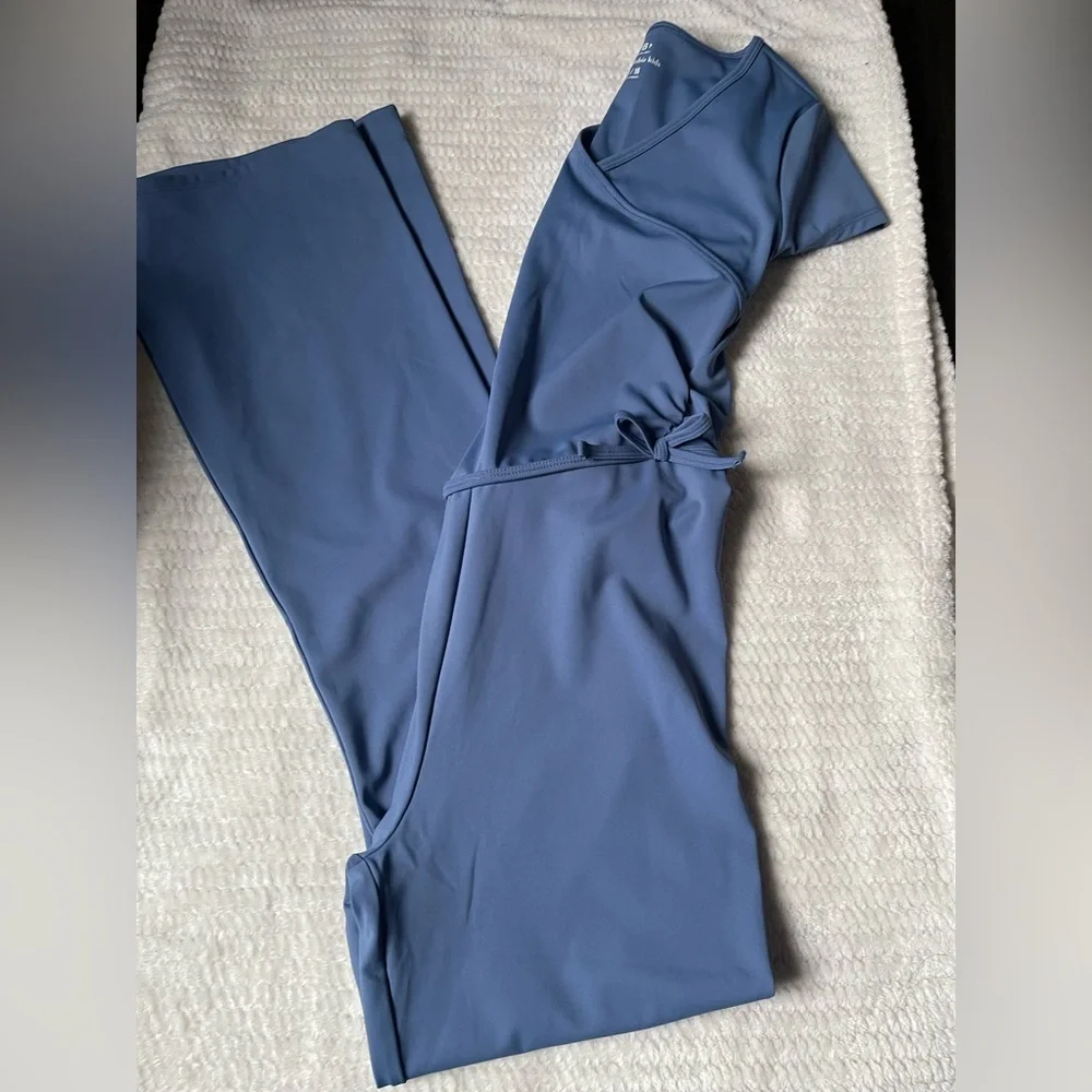Abercrombie Kids youth YPB activewear romper in blue.